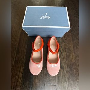 NEW Jacadi girls patent leather mary jane flats size 29 EU, 11.5 US